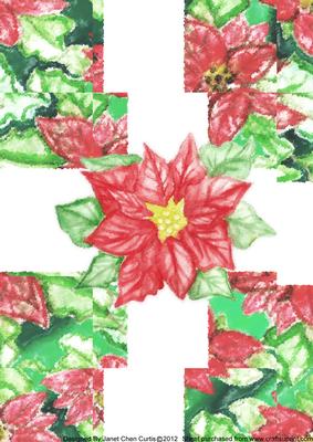 Xmas Poinsettias 2 Backing Paper