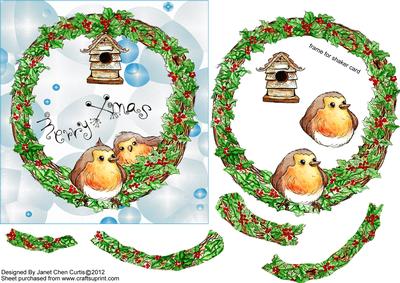 Hollyberry Wreath and Robins-quick and Shaker