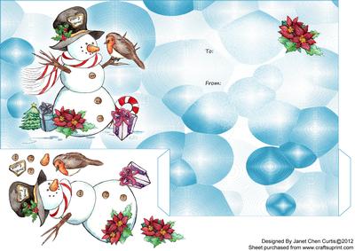 Snowman and Robin-money & Gift Voucher Wallet