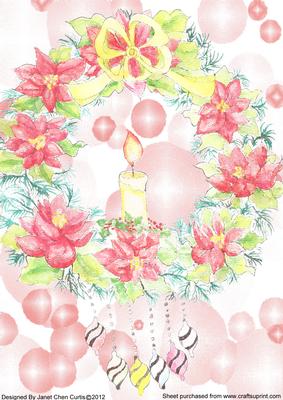 Poinsettias Wreath Backing Paper