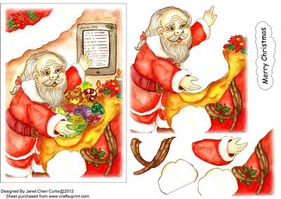 Santa is Doing Xmas Checking-quick Card
