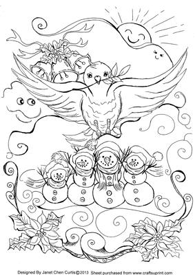 A Peaceful Dove and Snowmen