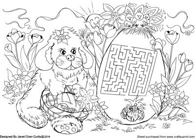 Happy Easter Bunny, Chicks and a Big Egg Maze