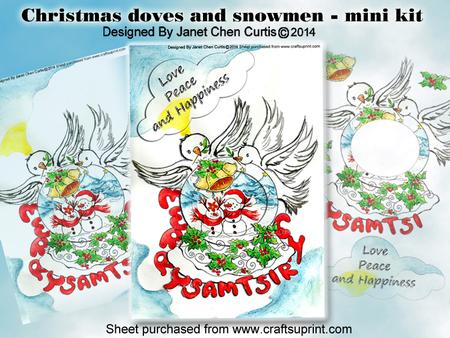 Christmas Doves and Snowmen-mini Kit