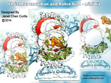 Christmas Snowman and Robin Bird-mini Kit