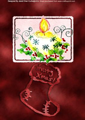 Christmas Candle with Hollyberry
