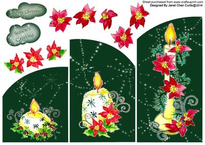 Poinsettia and Candles in Cascade