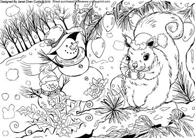 Squirrel and Snowmen