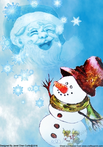 merry Christmas- Santa and Snowman