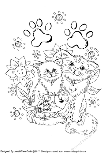 a kid cat and a mum cat