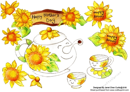 happy sunflower teapot