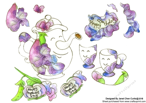 happy sweet pea teapot