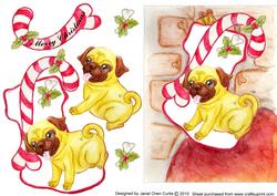 Xmas Percy Pug-4 Christmas Stocking