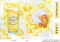 A Bear is Chill Out with a Beer
