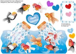 A Love Message is Swimming to You-shaped and Shaker Card
