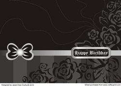 Black Magic and Roses-cut &fold A5 Card