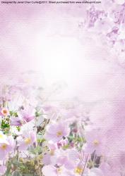 Light Purple Floral Backing Paper