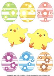 Happy Easter Eggs and Chicks-toppers & Decoupages