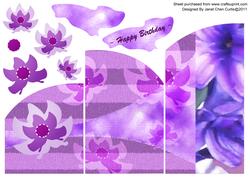 Gracious Purple Flowers Cascade Card
