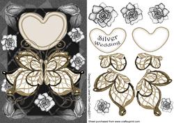 Flutterby Butterflies Silver Wedding