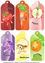 Cute Fruits and Vegetables Bookmark