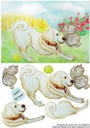 Golden Retriever and Butterfly-quick Card