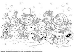 Greetings from Snowmen's Family-digi Stamps