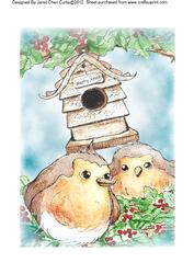 Hollyberry Wreath & Robins Card Base
