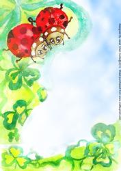 Cute Ladybugs in Love-backing Paper