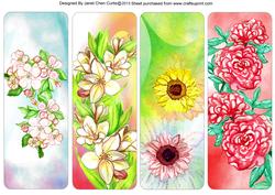 Spring Flowers Bookmark