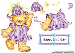 Happy Bear in Purple