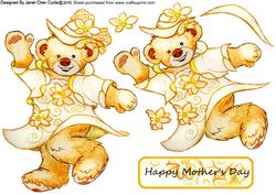 Happy Bear in White Poinsettia Dress