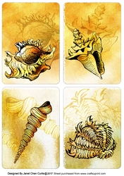 seashells on seashore bookmarks