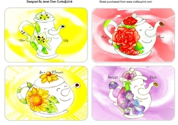 happy teapot bookmarks