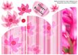 Bright Pink Flowers Cascade Card