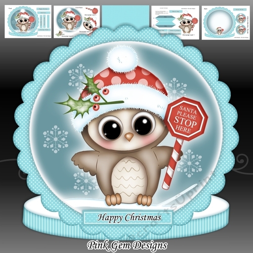 Santa Stop Here Olivia Owl Shaped Card Kit