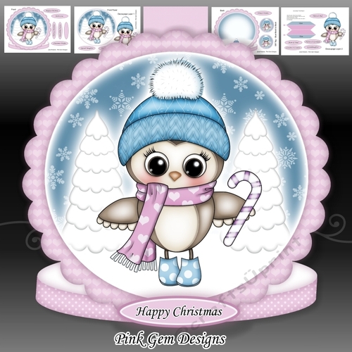 Olivia Owl With Candy Cane Mini Kit