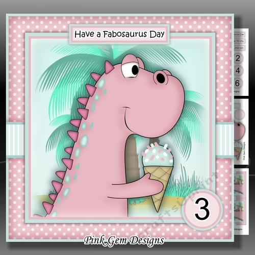 Ice Cream Dino Pink Mini Kit With Ages 1 to 7 Yrs