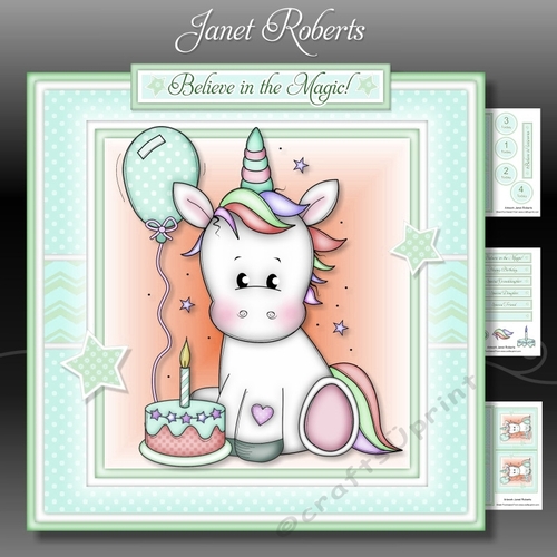 Birthday Unicorn 2 Mini Kit - With Age Badges 1 to 4 Years