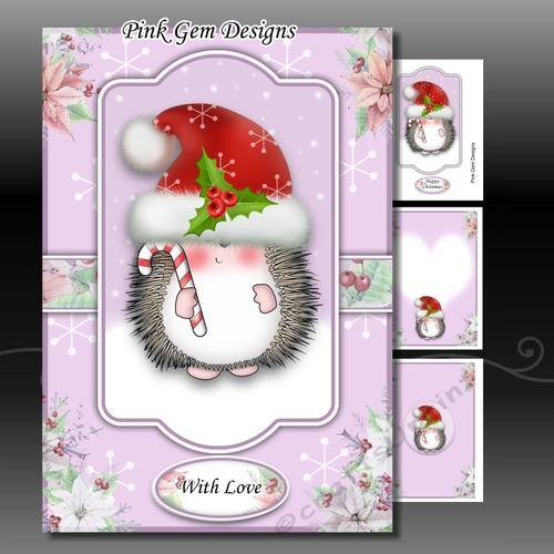 Hedgy With Candy Cane 2 A5 Mini Kit