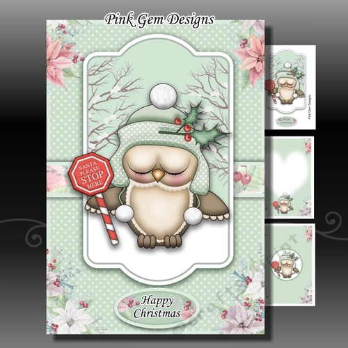 Santa Stop Here Ollie Green A5 Mini Kit