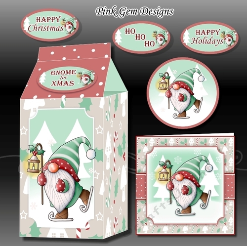 Gnome For Xmas Treat Box/ Milk Carton
