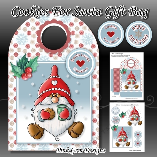 Cookies For Santa Gift Bag With Decoupage