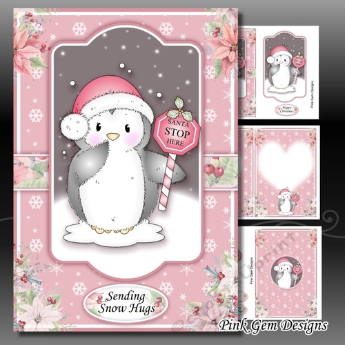 Santa Stop Here Penguin A5