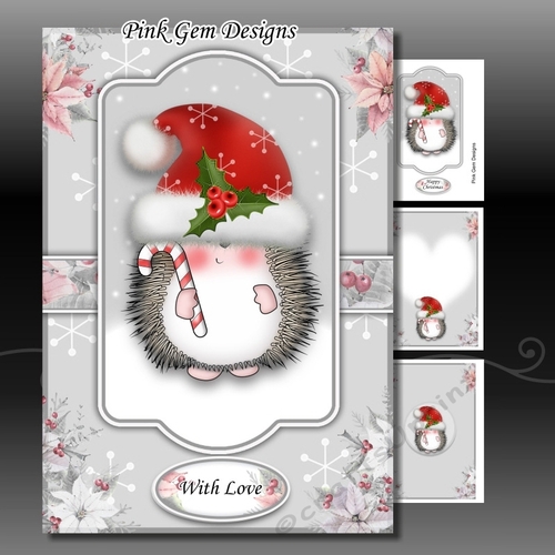 Hedgy With Candy Cane A5 Mini Kit