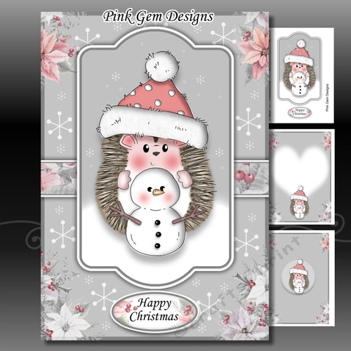Hedgy With Snowman 2 A5 Mini Kit
