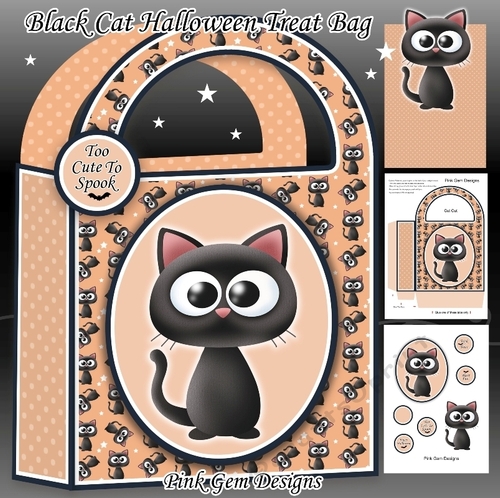 Black Cat Halloween Treat Bag