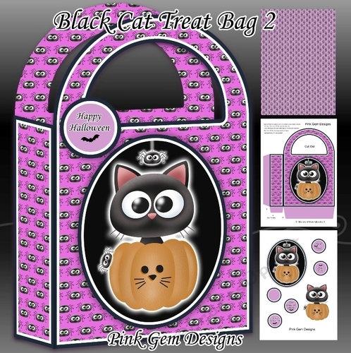 Black Cat Halloween Treat Bag 2