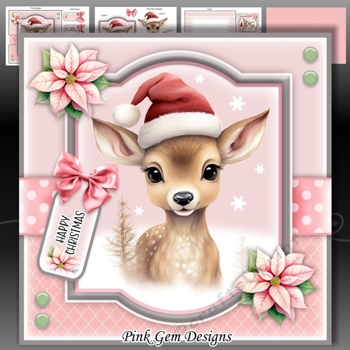 Pink Christmas Reindeer Mini Kit