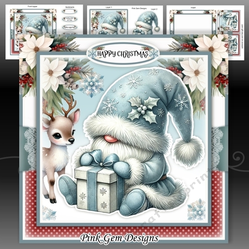 Blue Christmas Gnome 2 Mini Kit